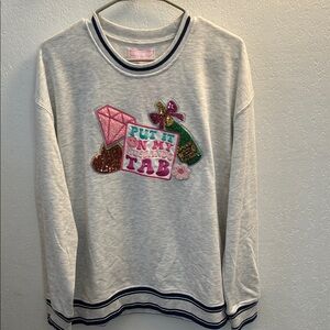 37. Simply Southern Light Gray Sweatshirt with Sequin Put it on my Husband’s Tab